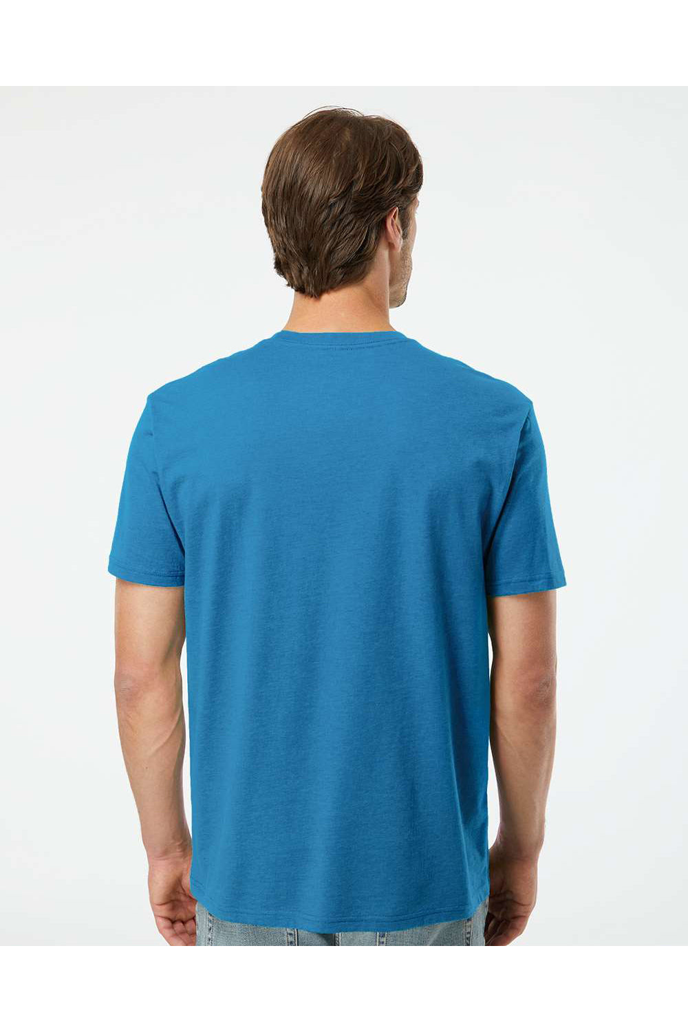Kastlfel 2010 Mens RecycledSoft Short Sleve Crewneck T-Shirt Breaker Blue Model Back