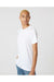 Tultex 602 Mens Short Sleeve Crewneck T-Shirt White Model Side