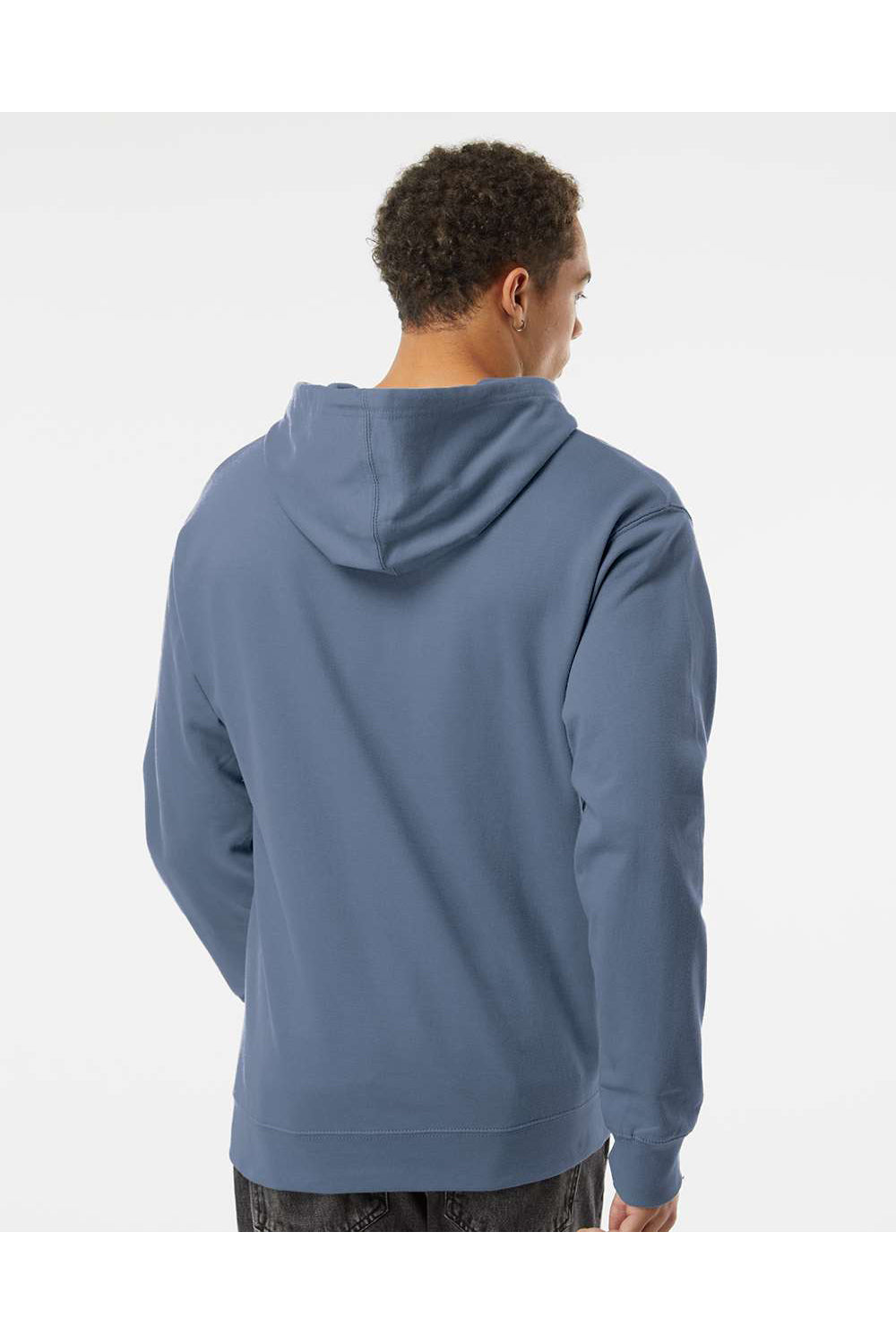 Independent Trading Co. SS4500 Mens Hooded Sweatshirt Hoodie Storm Blue Model Back