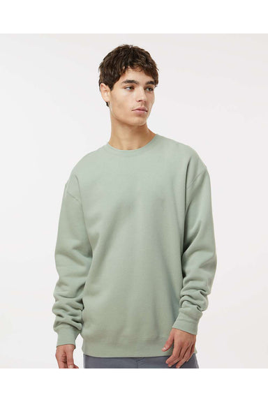 Independent Trading Co. IND3000 Mens Crewneck Sweatshirt Dusty Sage Green Model Front