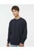 Independent Trading Co. IND3000 Mens Crewneck Sweatshirt Navy Blue Model Front