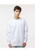 Independent Trading Co. IND3000 Mens Crewneck Sweatshirt White Model Front