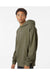 Independent Trading Co. IND280SL Mens Avenue Hooded Sweatshirt Hoodie Olive Green Model Side