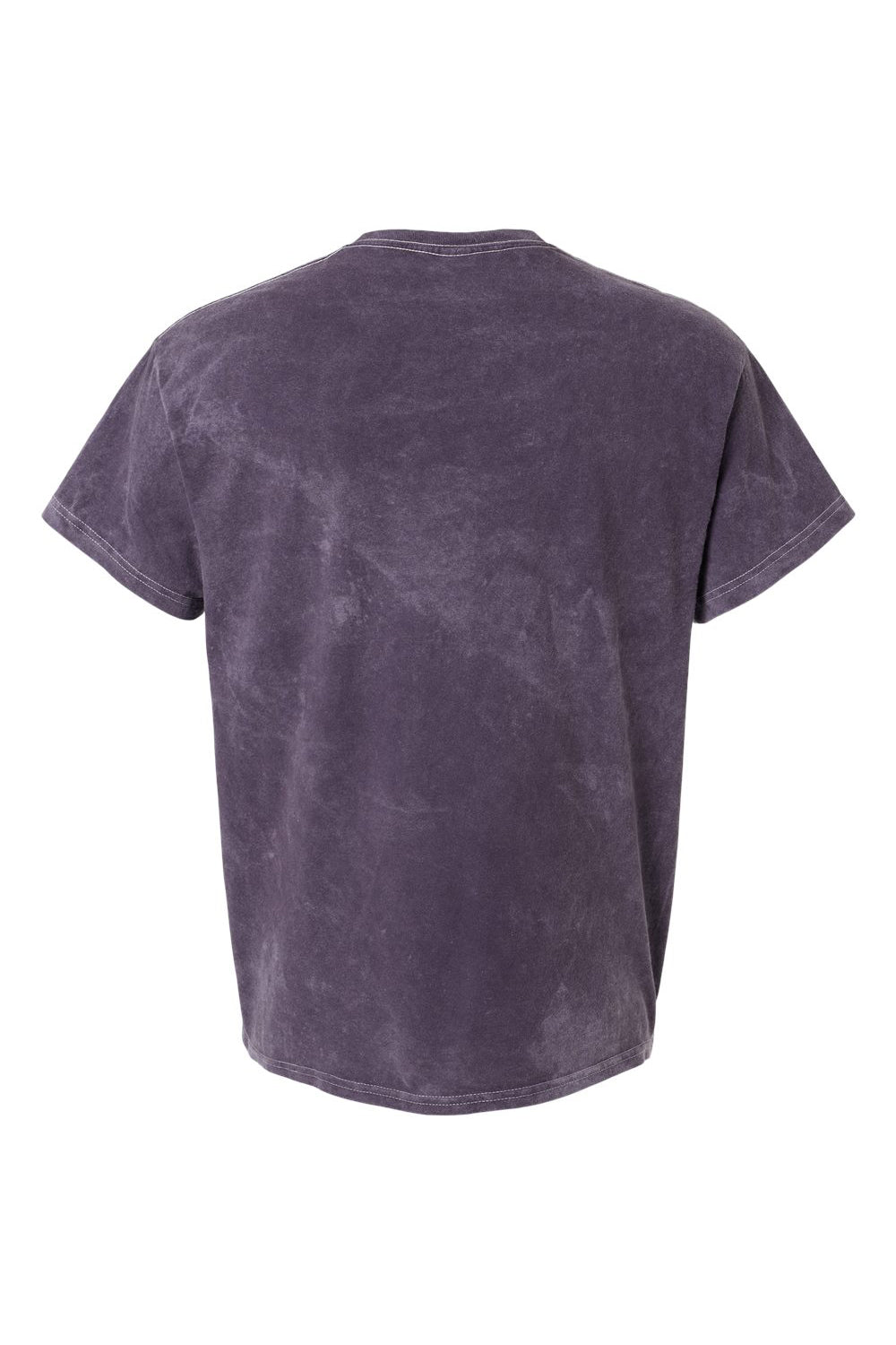 Dyenomite 200MW Mens Mineral Wash Short Sleeve Crewneck T-Shirt Aubergine Flat Back