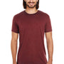 Threadfast Apparel Mens Cross Dye Short Sleeve Crewneck T-Shirt - Black Cherry Red