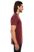 Threadfast Apparel 115A Mens Cross Dye Short Sleeve Crewneck T-Shirt Black Cherry Red Model Side