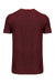 Threadfast Apparel 115A Mens Cross Dye Short Sleeve Crewneck T-Shirt Black Cherry Red Flat Back