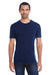 Threadfast Apparel 115A Mens Cross Dye Short Sleeve Crewneck T-Shirt Electric Blue Model Front