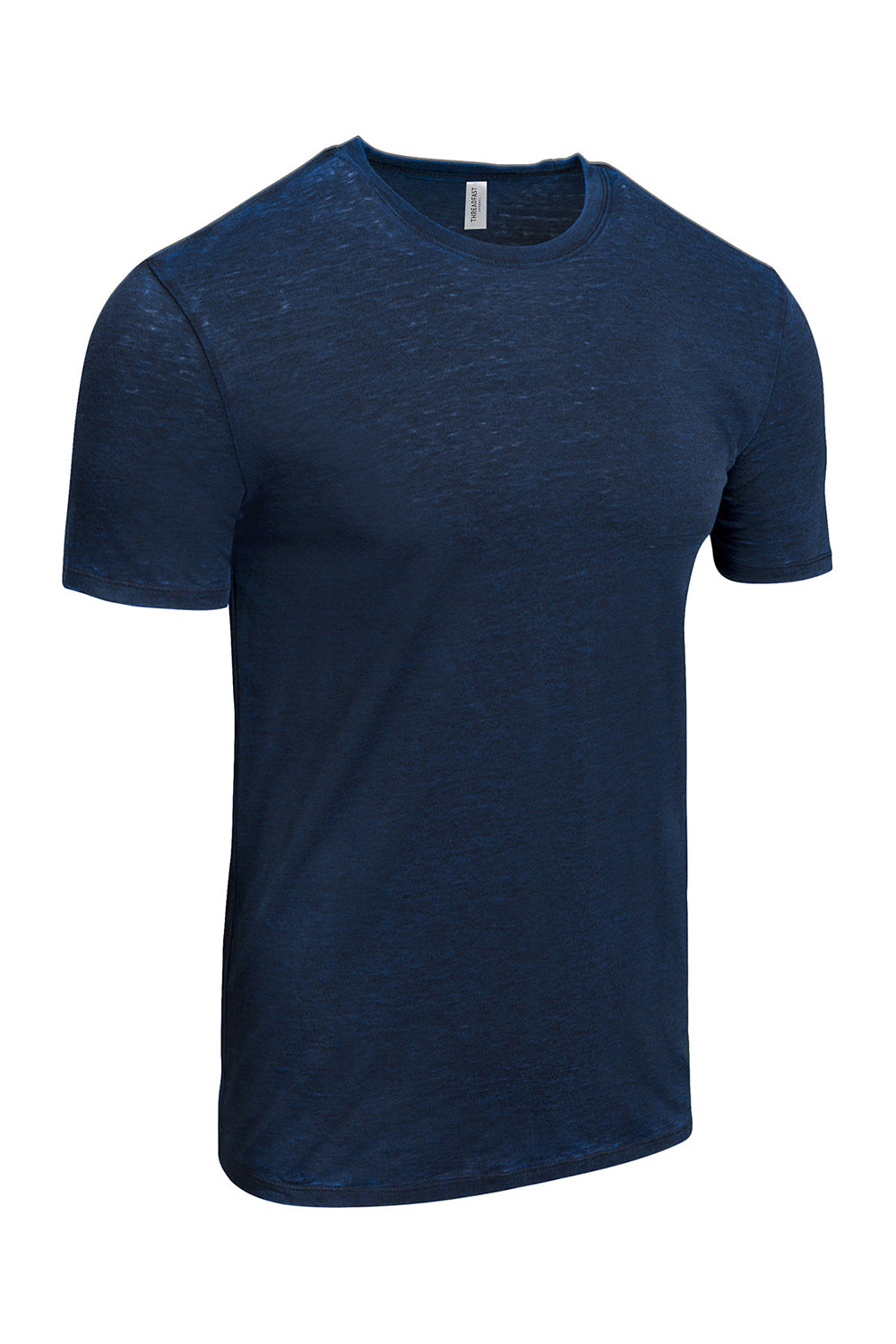 Threadfast Apparel 115A Mens Cross Dye Short Sleeve Crewneck T-Shirt Electric Blue Flat Front