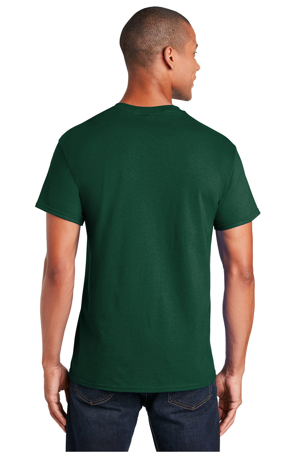 Gildan 2300/G230 Mens Ultra Short Sleeve Crewneck T-Shirt w/ Pocket Forest Green Model Back