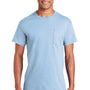 Gildan Mens Ultra Short Sleeve Crewneck T-Shirt w/ Pocket - Light Blue - Closeout