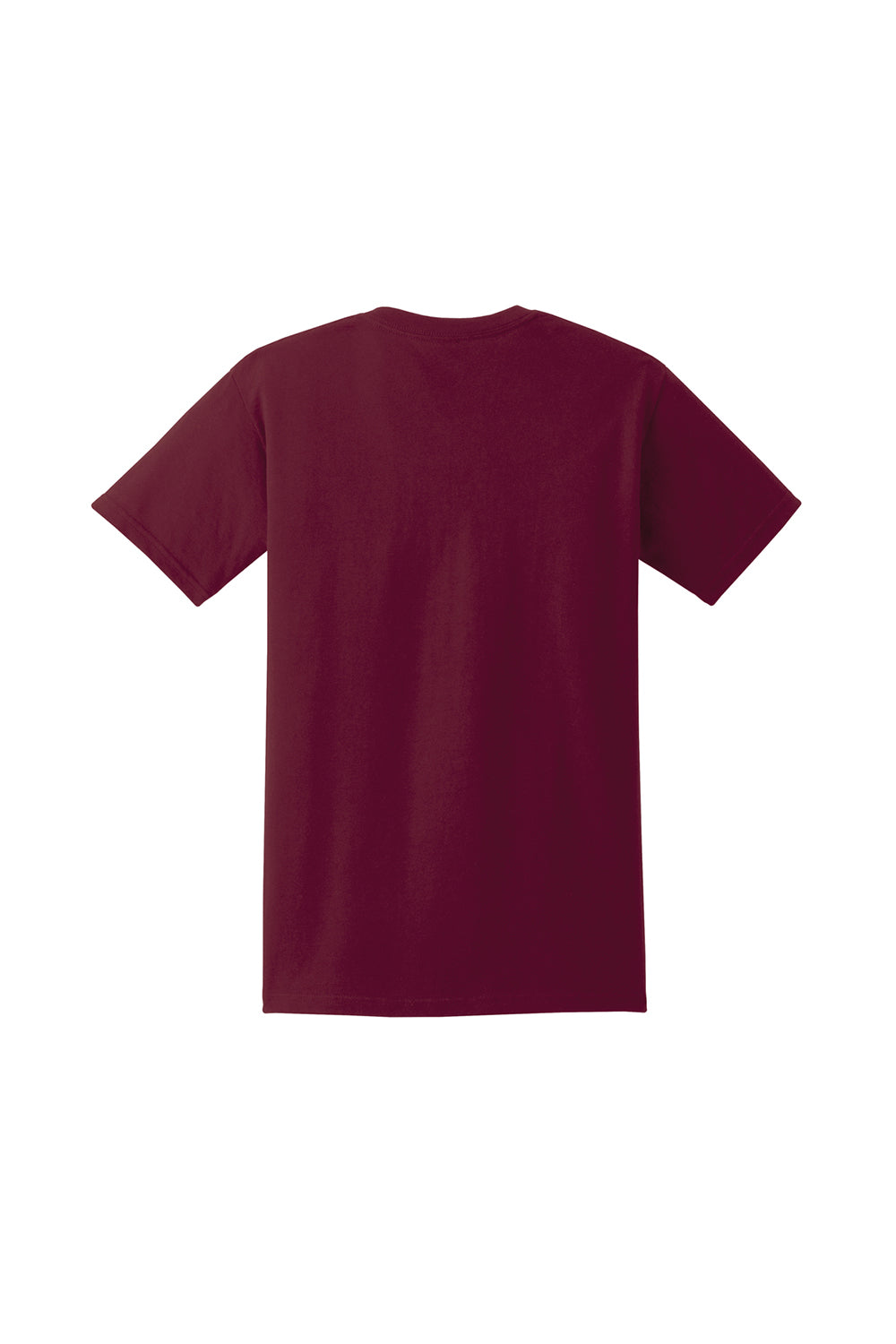 Gildan 2300/G230 Mens Ultra Short Sleeve Crewneck T-Shirt w/ Pocket Maroon Flat Back