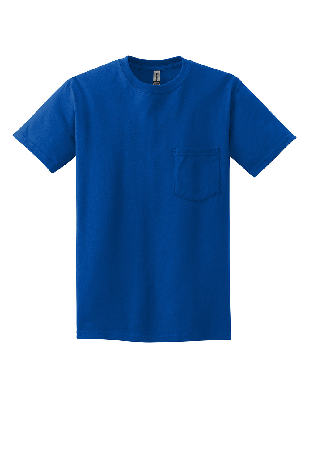 Gildan 2300/G230 Mens Ultra Short Sleeve Crewneck T-Shirt w/ Pocket Royal Blue Flat Front