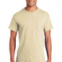 Gildan Mens Ultra Short Sleeve Crewneck T-Shirt w/ Pocket - Sand - Closeout