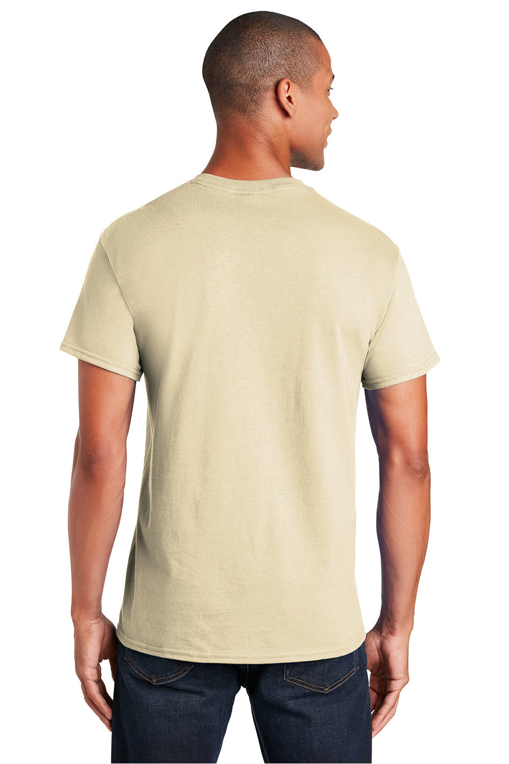 Gildan 2300/G230 Mens Ultra Short Sleeve Crewneck T-Shirt w/ Pocket Sand Model Back