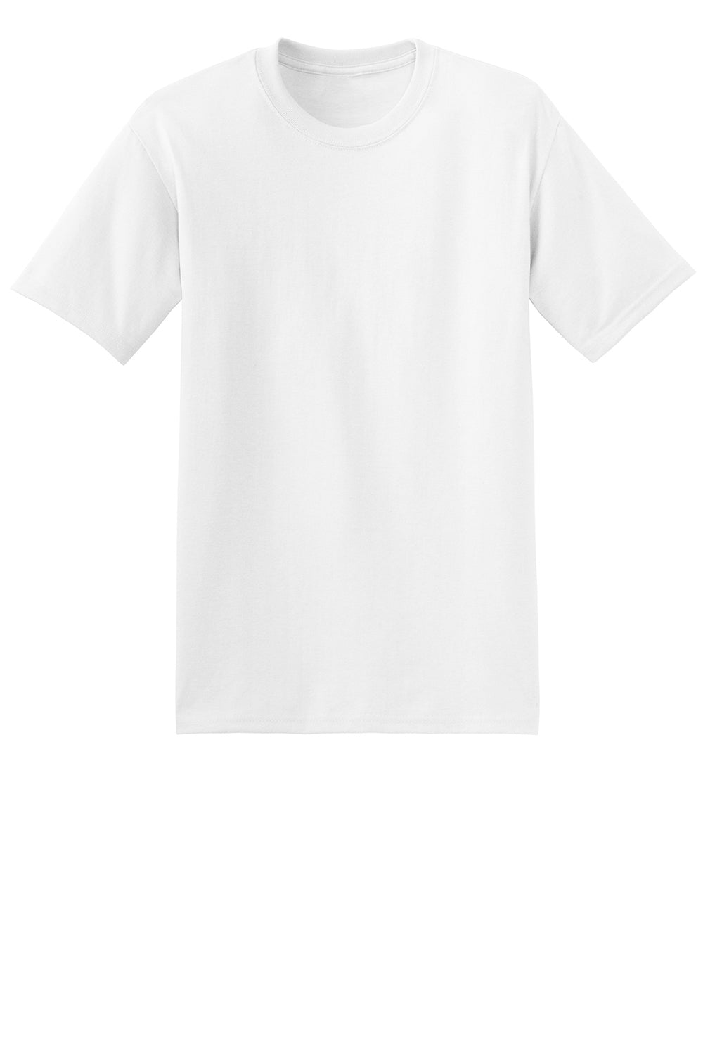 Hanes 5170 Mens EcoSmart Short Sleeve Crewneck T-Shirt White Flat Front