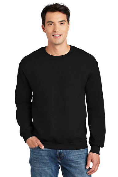 Gildan 12000/G120 Mens DryBlend Moisture Wicking Fleece Crewneck Sweatshirt Black Model Front