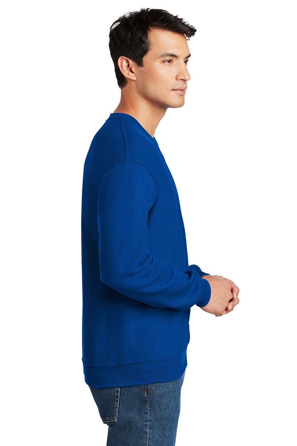 Gildan 12000/G120 Mens DryBlend Moisture Wicking Fleece Crewneck Sweatshirt Royal Blue Model Side