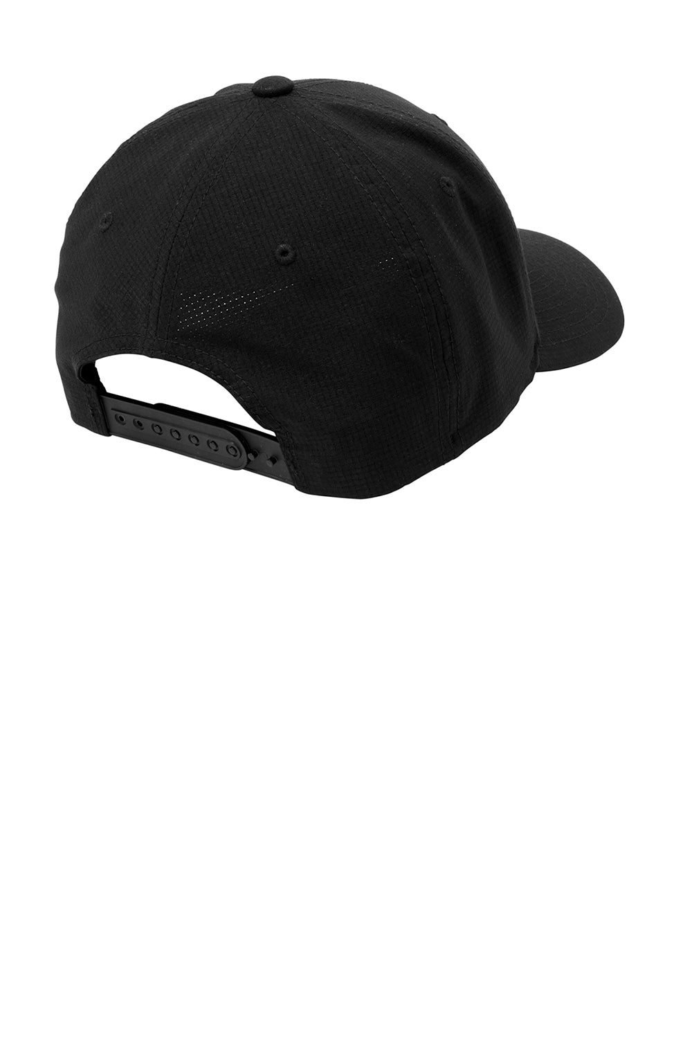 Port Authority C301 Performance Flexfit Snapback Hat Black Flat Back