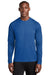 Sport-Tek ST460LS Mens Digi Camo Moisture Wicking Long Sleeve Crewneck T-Shirt True Royal Blue Model Front