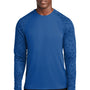 Sport-Tek Mens Digi Camo Moisture Wicking Long Sleeve Crewneck T-Shirt - True Royal Blue - NEW