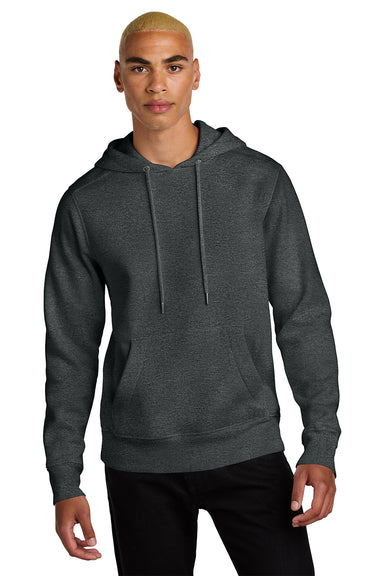 District DT1101 Mens Perfect Weight Fleece Hooded Sweatshirt Hoodie Heather Charcoal Grey Model Front