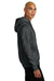 District DT1101 Mens Perfect Weight Fleece Hooded Sweatshirt Hoodie Heather Charcoal Grey Model Side