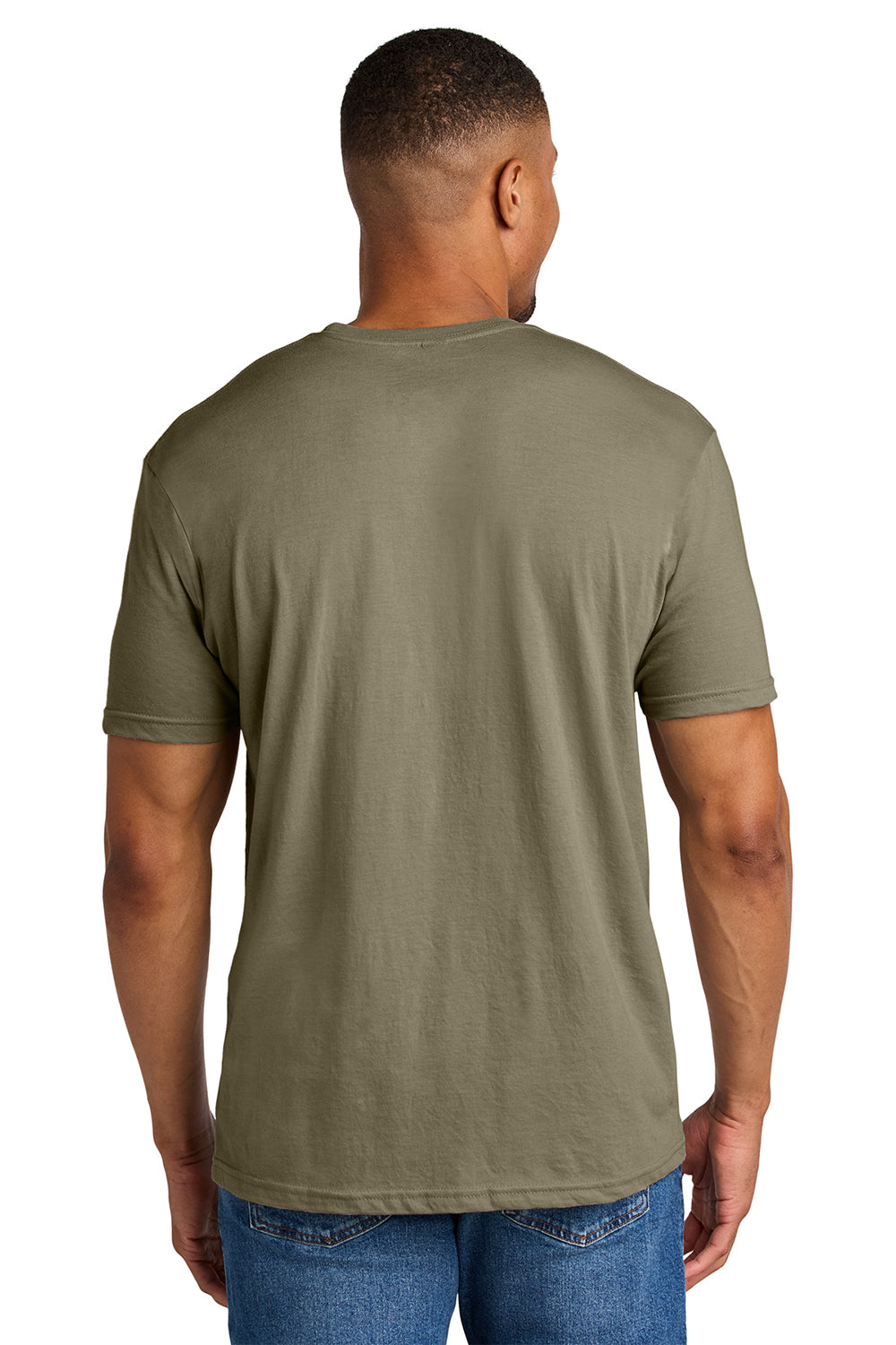 Gildan G670/67000 Mens Softstyle CVC Short Sleeve Crewneck T-Shirt Dune Mist Model Back