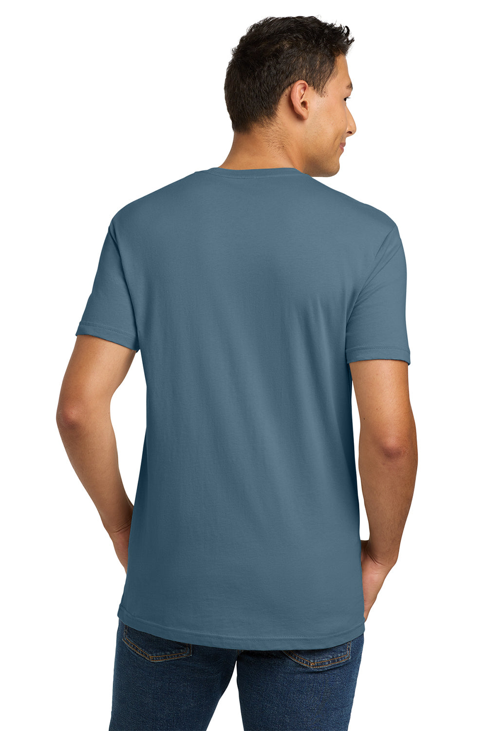 Next Level NL3600/3600 Mens Fine Jersey Short Sleeve Crewneck T-Shirt Blue Jean Model Back