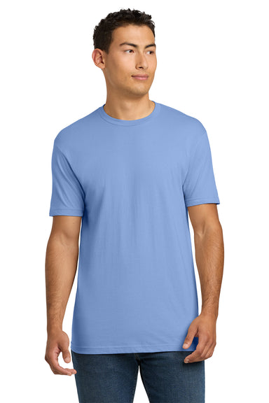 Next Level NL3600/3600 Mens Fine Jersey Short Sleeve Crewneck T-Shirt Peri Blue Model Front