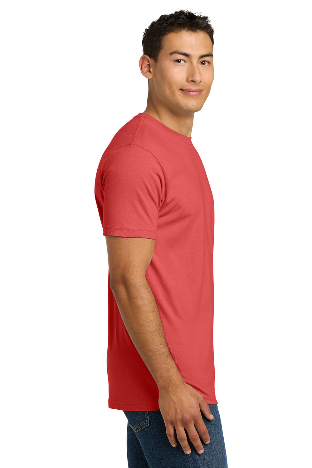 Next Level NL3600/3600 Mens Fine Jersey Short Sleeve Crewneck T-Shirt Watermelon Red Model Side