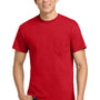 Gildan Mens Ultra Short Sleeve Crewneck T-Shirt w/ Pocket - Red - Closeout