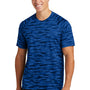 Sport-Tek Mens Drift Camo Moisture Wicking Short Sleeve Crewneck T-Shirt - True Royal Blue - NEW