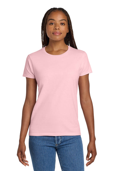 Gildan 2000L/G200L Womens Ultra Short Sleeve Crewneck T-Shirt Light Pink Model Front