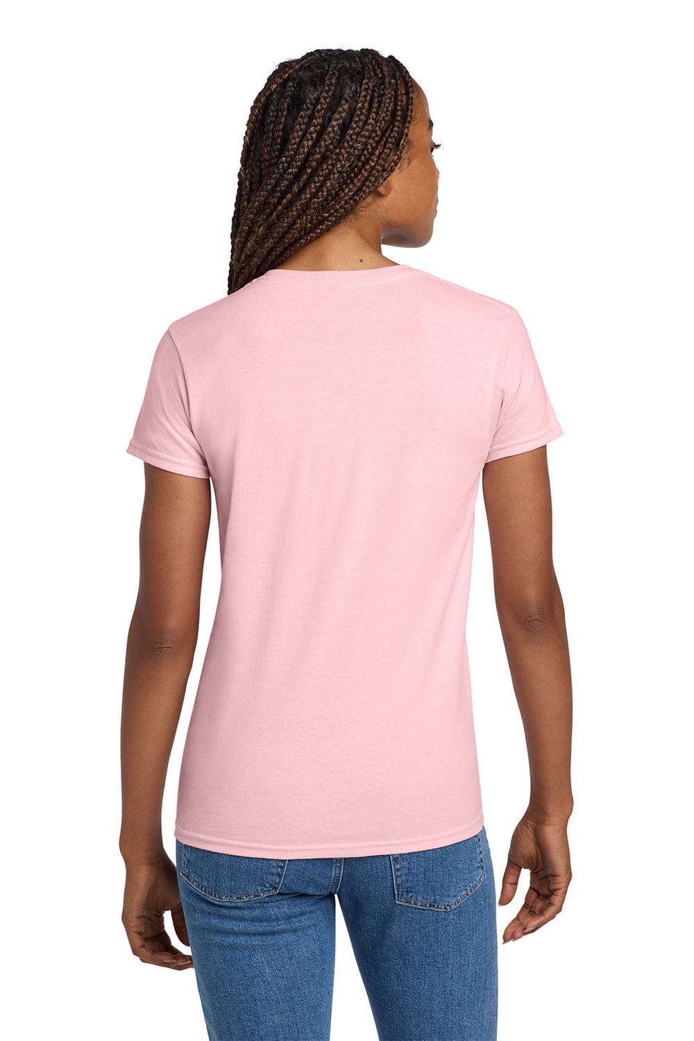 Gildan 2000L/G200L Womens Ultra Short Sleeve Crewneck T-Shirt Light Pink Model Back