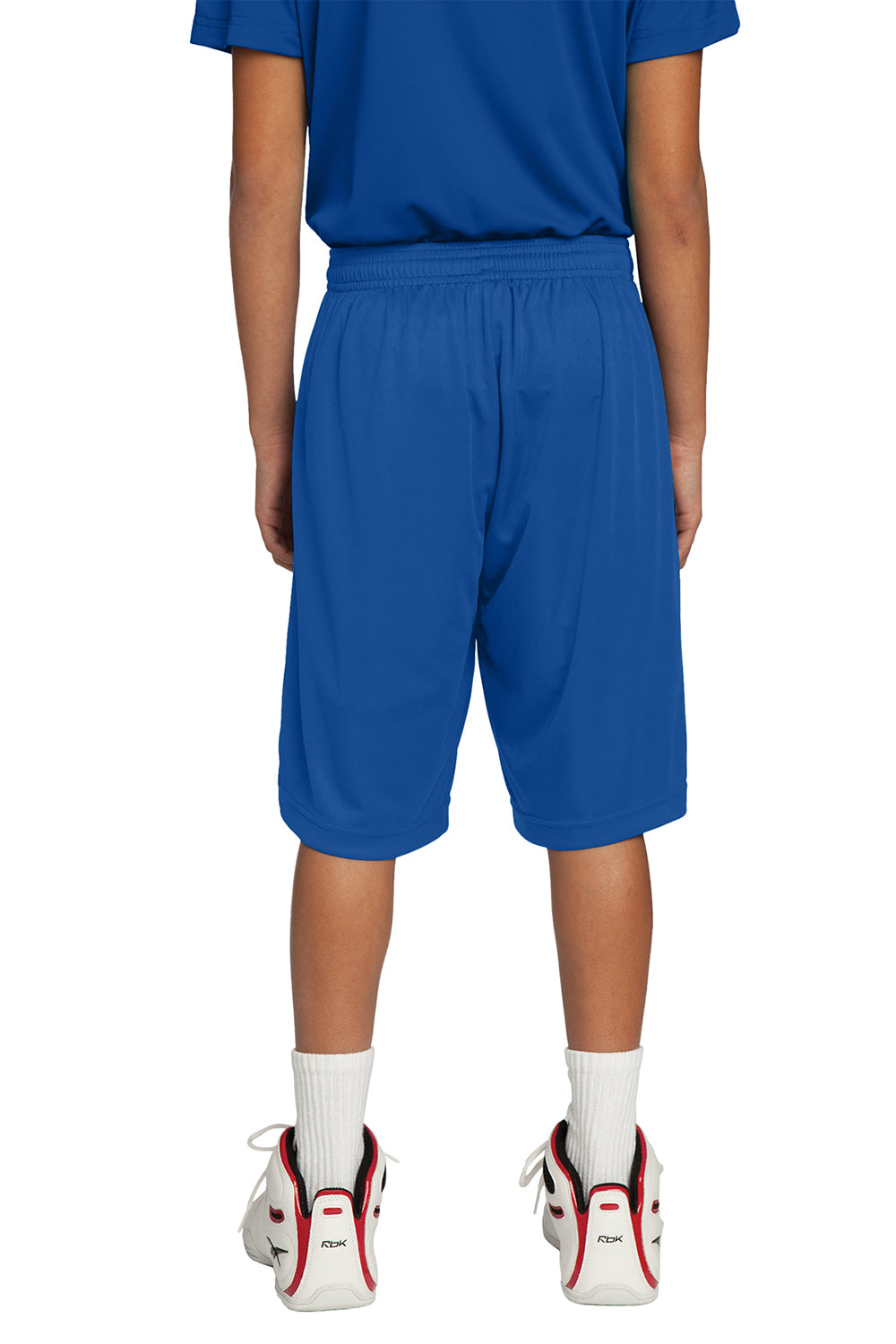 Sport-Tek YST355 Youth Competitor Moisture Wicking Shorts True Royal Blue Model Back