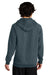 District DT7800 Mens Cloud Fleece Hooded Sweatshirt Hoodie Deep Steel Blue Model Back