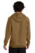 District DT7800 Mens Cloud Fleece Hooded Sweatshirt Hoodie Duck Brown Model Back