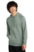 District DT7800 Mens Cloud Fleece Hooded Sweatshirt Hoodie Slate Green Model Front