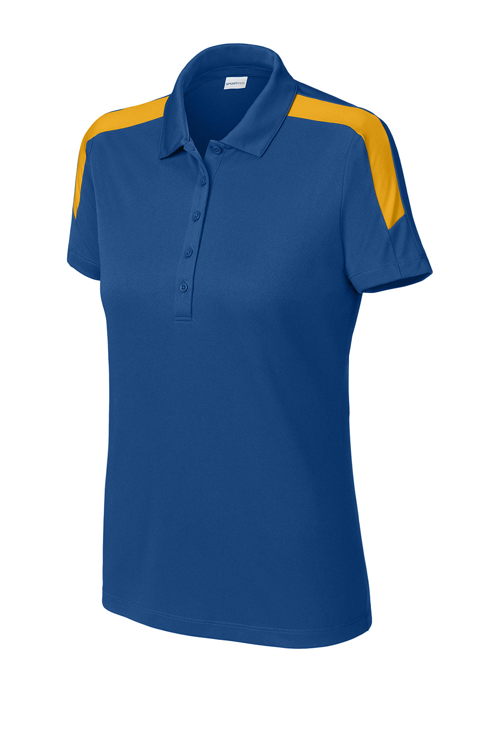 Sport-Tek LST104 Womens Competitor United Short Sleeve Polo Shirt Royal Blue/Gold Flat Front