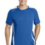 Sport-Tek Mens Competitor Moisture Wicking Short Sleeve Crewneck T-Shirt - True Royal Blue/White - NEW