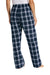 District DT2800 Womens Flannel Plaid Lounge Pants True Navy Blue Model Back