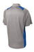 Sport-Tek ST665 Mens Heather Contender Moisture Wicking Short Sleeve Polo Shirt Heather Vintage Grey/True Royal Blue Flat Back