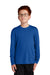 Sport-Tek YST350LS Youth Competitor Moisture Wicking Long Sleeve Crewneck T-Shirt True Royal Blue Model Front