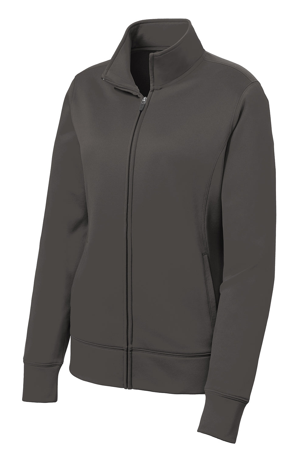 Sport-Tek LST241 Womens Sport-Wick Moisture Wicking Fleece Full Zip Sweatshirt Iron Grey Flat Front