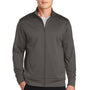 Sport-Tek Mens Sport-Wick Moisture Wicking Fleece Full Zip Sweatshirt - Iron Grey - NEW