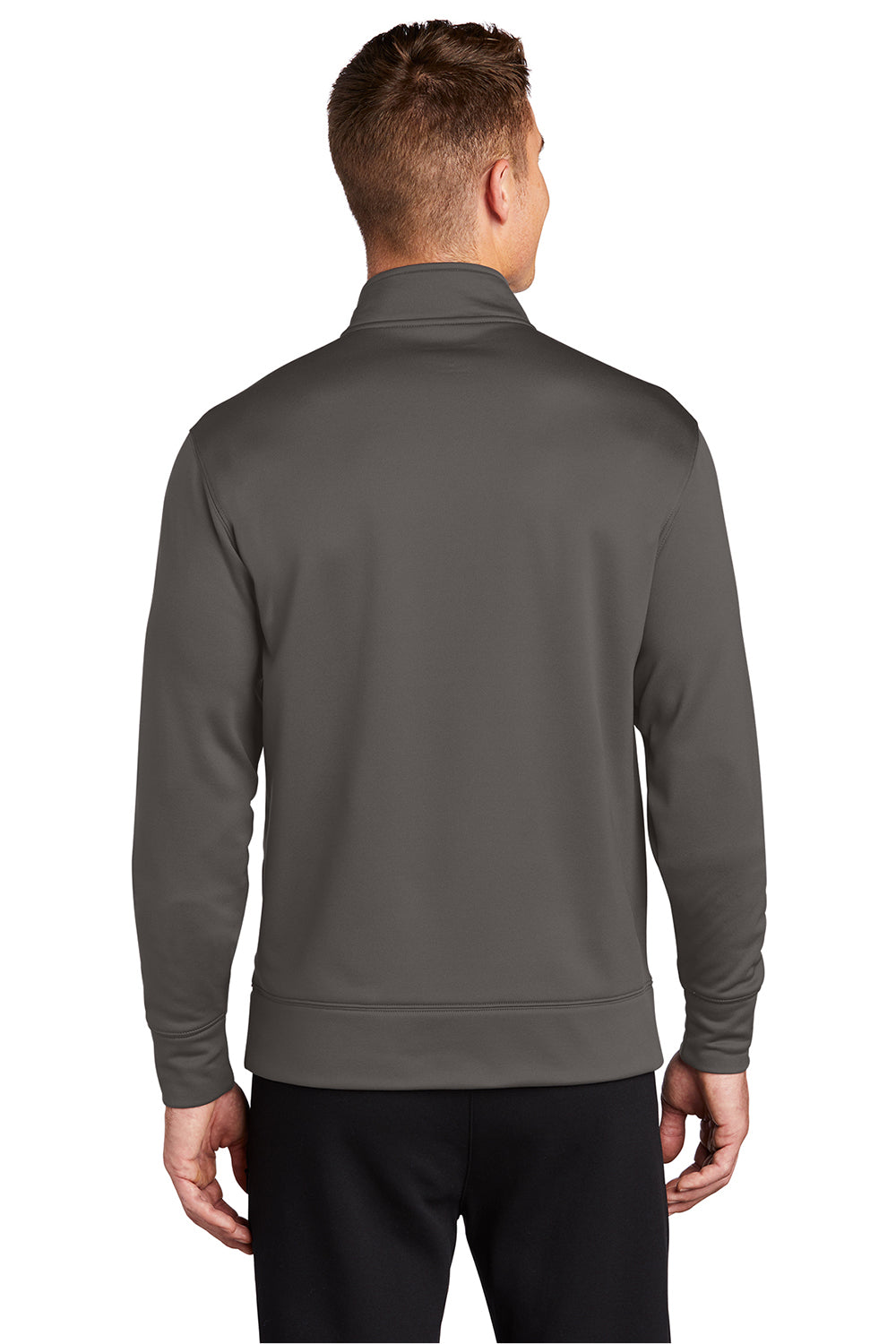 Sport-Tek ST241 Mens Sport-Wick Moisture Wicking Fleece Full Zip Sweatshirt Iron Grey Model Back