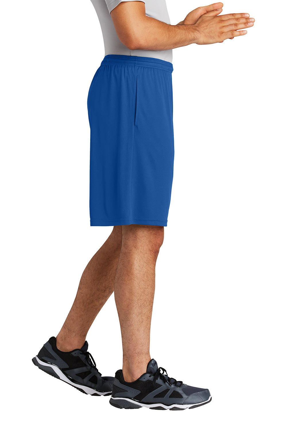 Sport-Tek ST355P Mens Competitor Moisture Wicking Shorts w/ Pockets True Royal Blue Model Side