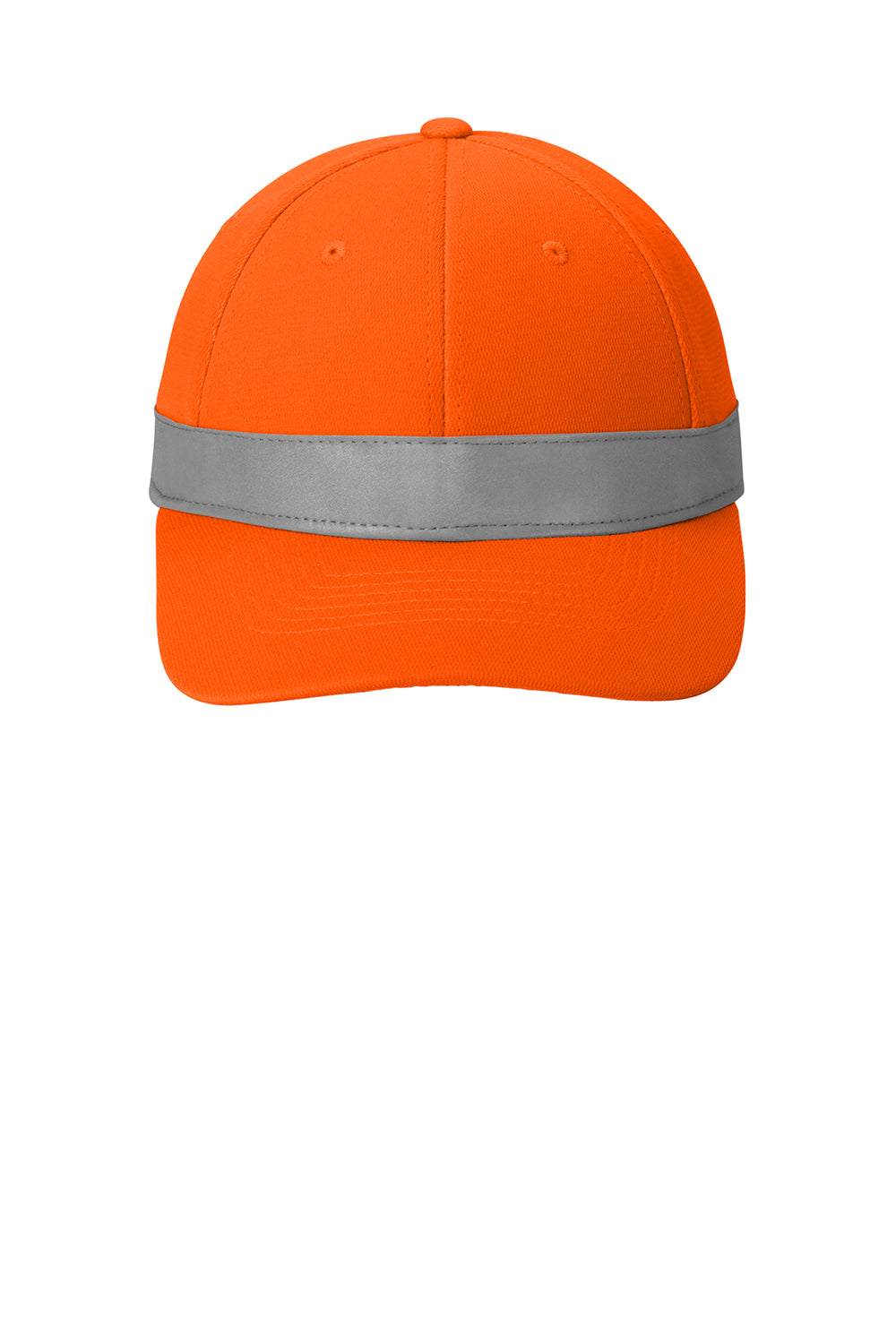 CornerStone CS802 Mens Adjustable Hat Safety Orange Flat Front