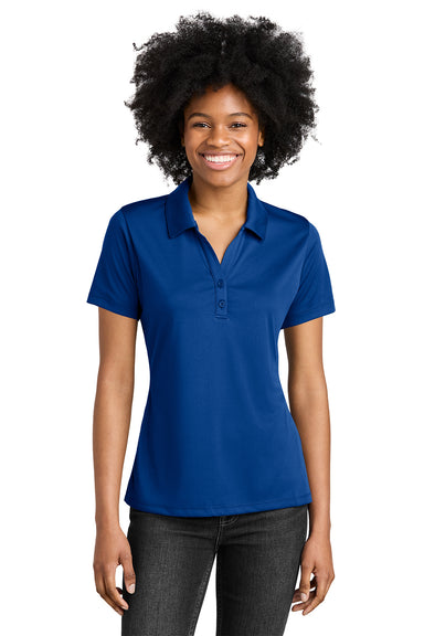 Sport-Tek LST550 Womens Competitor Moisture Wicking Short Sleeve Polo Shirt True Royal Blue Model Front